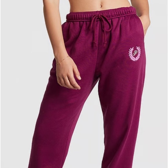 Vs pink ivy fleece relaxed sweatpants ivy fleece full zip hoodie Sz xl magenta - Picture 7 of 10